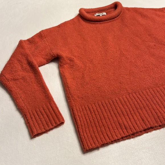 57. Madewell Rust Orange Rolled Neck Alpaca Blend Sweater - Picture 3 of 10